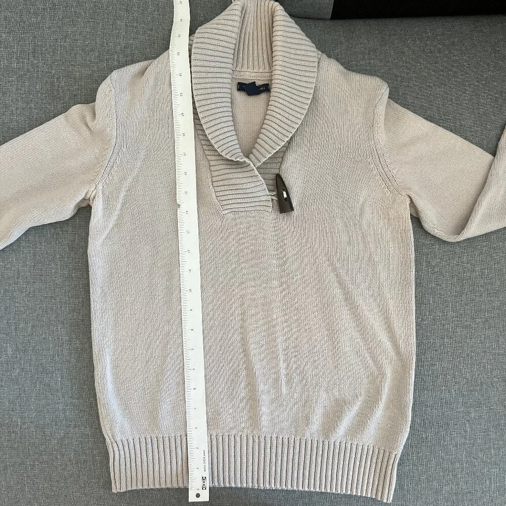 2for$30🏷Tommy Hilfiger Oatmeal Shawl Collar Pullover Knit Sweater - Picture 6 of 12